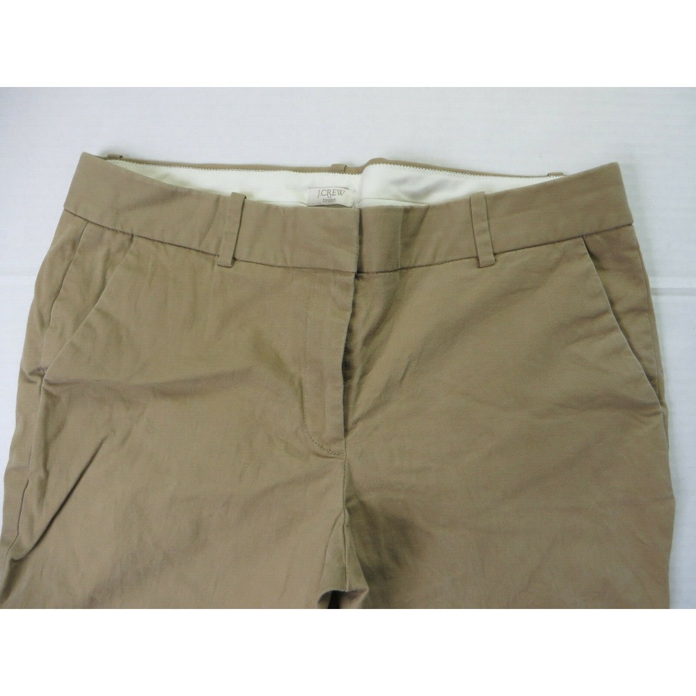 Womens J Crew Stretch Khaki Chino Cotton/Spandex Pants Size 8R Actual 33X30